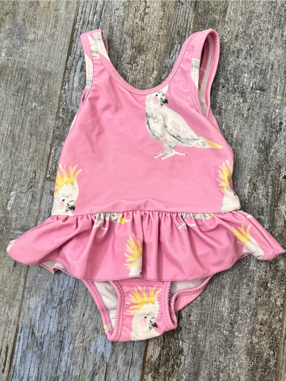 Cheeky Chickadee- cockatiel ruffled swimsuit